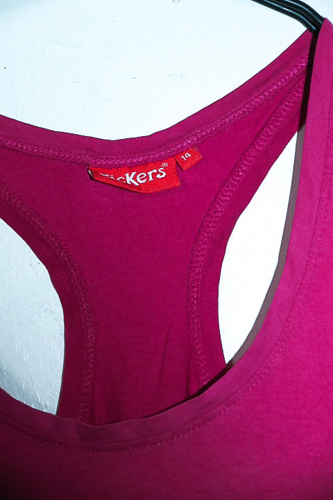 Vintage women Kickers original graphics 90's pink tank top size 14|L29 W19|SKU 6631