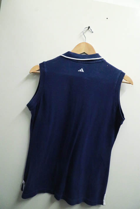 Vintage medium blue sleeveless adidas polo tees