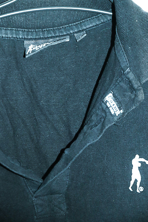 Vintage men black Boxeur Des Reus short sleeve polo shirt in S|L27 W21|SKU 6632