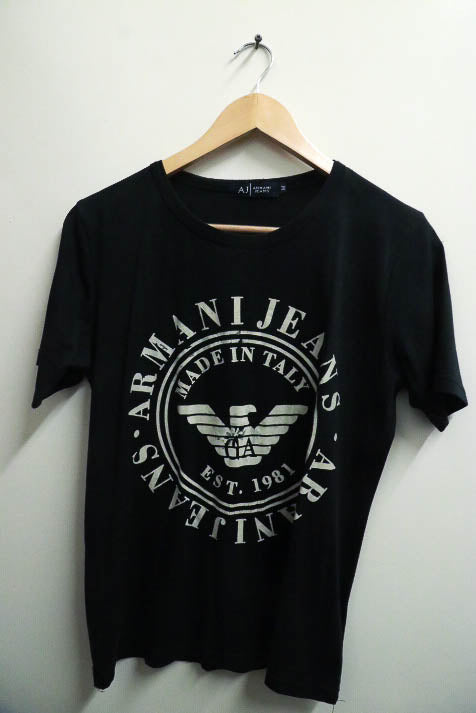 Vintage black medium mens Armani Jeans tshirt