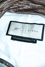 Vintage men Prevu Studio 1/4 zip pattern white polo shirt in M|L31 W19|SKU 6633