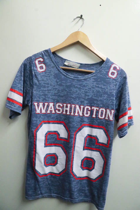 Vintage grey Washington 66 print large tshirt