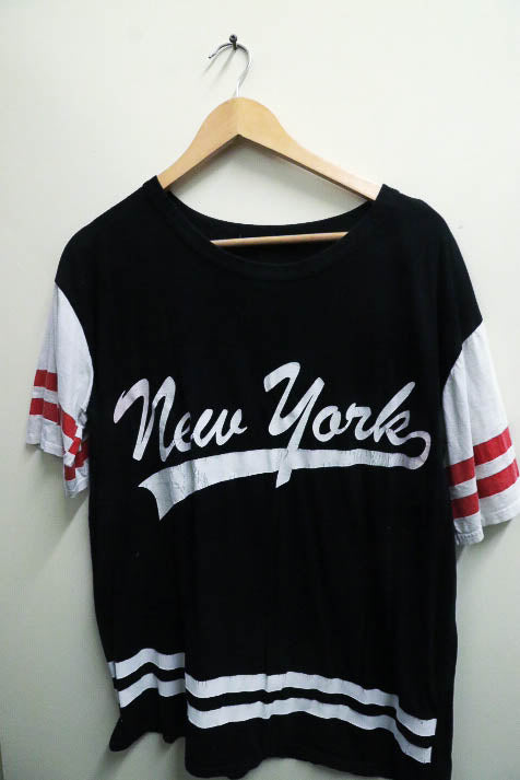 Vintage New york Aestethics print black retro tees