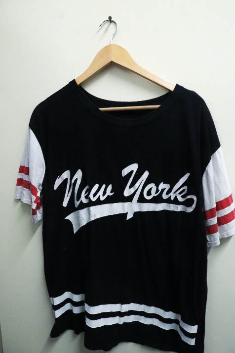 Vintage New york Aestethics print black retro tees