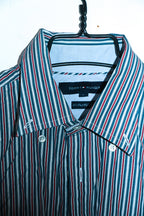 Vintage men Tommy Hilfiger blue multi stripe long sleeve shirt in L|L33W22|SKU 6637