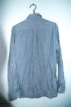 Vintage men Tommy Hilfiger blue multi stripe long sleeve shirt in L|L33W22|SKU 6637