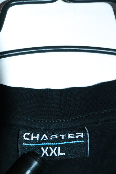 Vintage men black Chapter chanter graphics oversize tees in 2XL|L32W26|SKU 6638