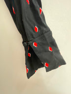 Rubynee Vintage y2k Next red diamond spot crew neck black dress