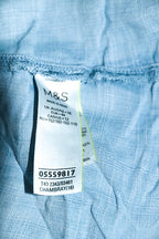 Vintage Marks & Spencer Womens Blue denim ruffle Button-Up top in M|L27 19|SKU 6640