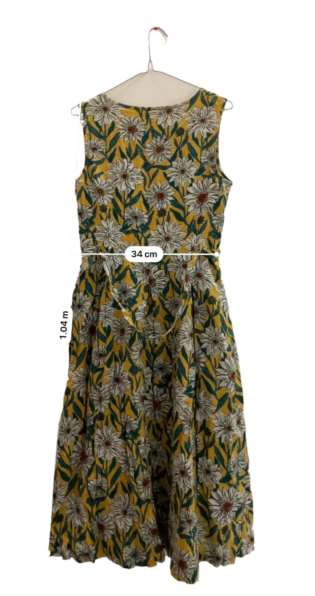 Rubynee Vintage y2k sleeveless floral print crew neck mini yellow dress