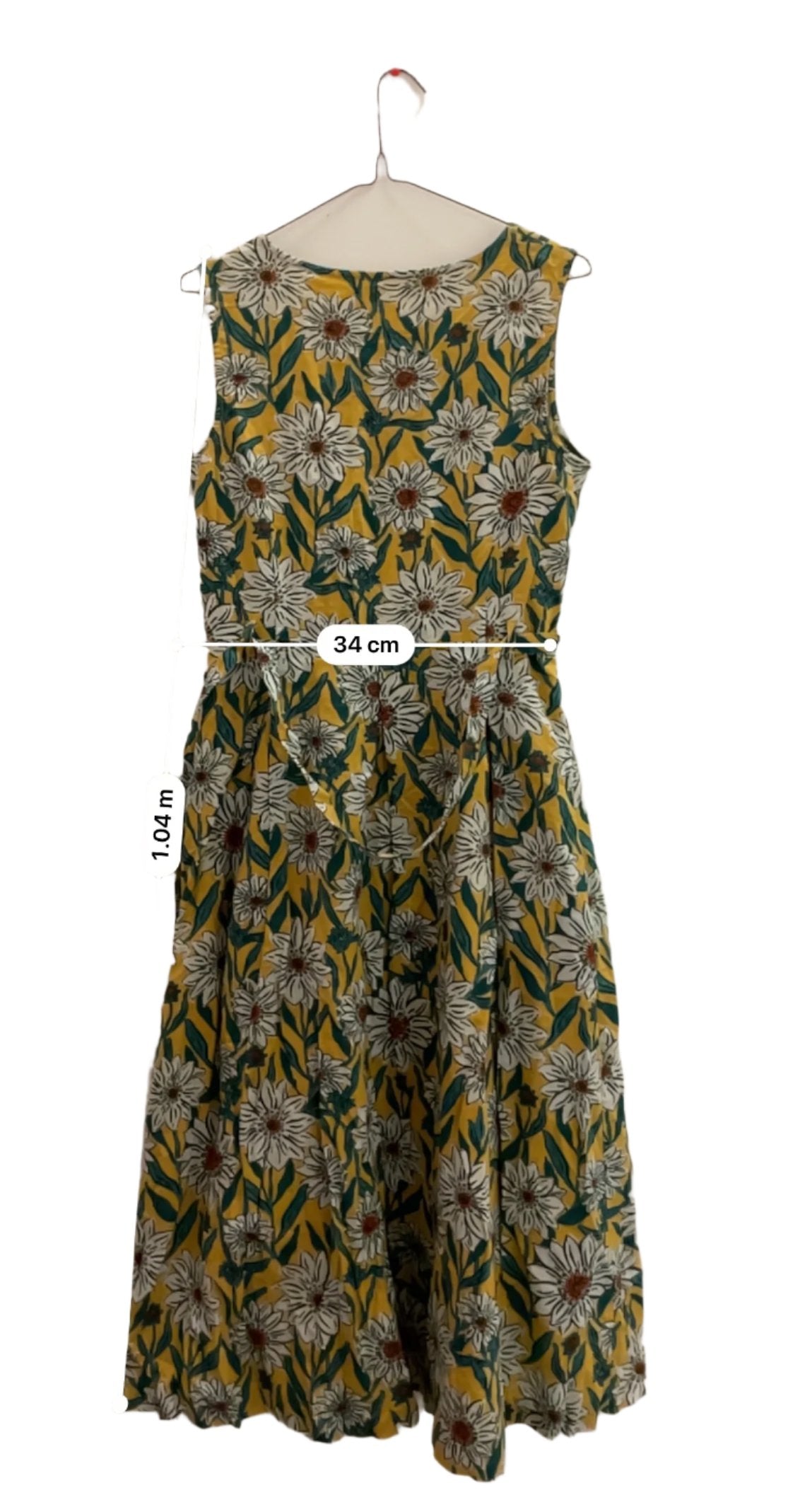 Rubynee Vintage y2k sleeveless floral print crew neck mini yellow dress