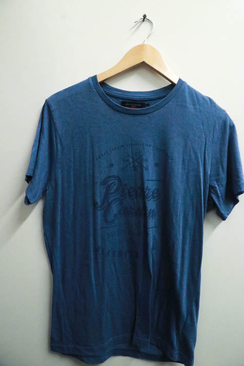 Vintage Pierre Cardin print Navy blue mens tees