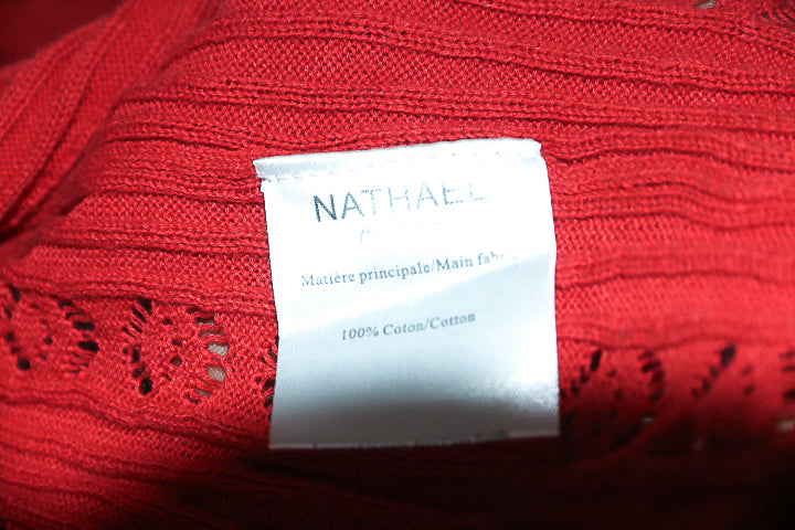 Vintage women Nathael red knitted button up cardigan S/M|L24 W17|SKU 6643