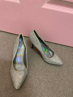 Rubynee Vintage y2k Ladies Anne Michelle Silver sparkling high heel Shoes'
