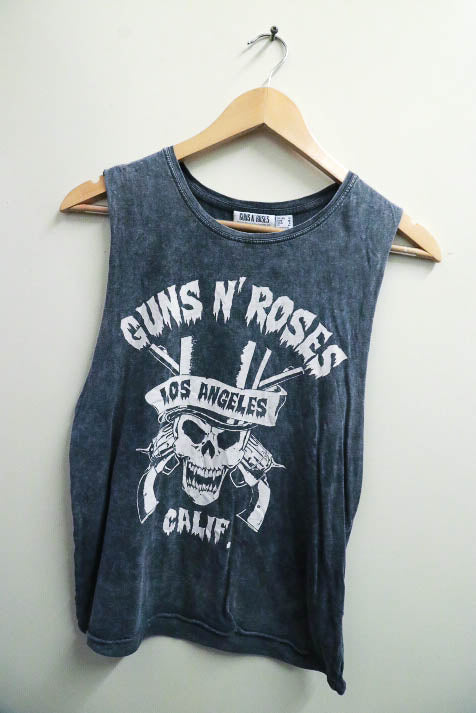 Vintage grey guns and roses los angeles graphics tank top