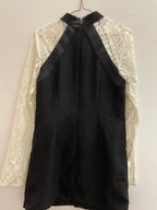 Rubynee Vintage y2k ladies lace insert knee length black dress