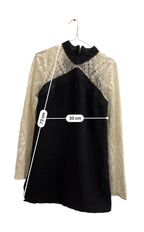 Rubynee Vintage y2k ladies lace insert knee length black dress