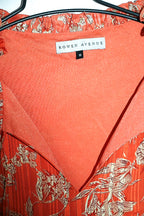 Vintage women Rowen Avenue V-neck orange floral print long sleeve blouse in M|L26 W19|SKU 6645