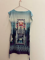 Rubynee Vintage y2k Geisha graphics women purple dress size S