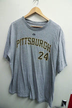 Vintage Alvarez 24 Pittsburgh print grey baseball tees