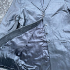 90's Deadstock Y2K Black Leather Stiche Coat Jacket, Vintage Goth Buffy Grunge Black Leather Coat, Size S  L/ xl  L 35 W 23 SKU 5307