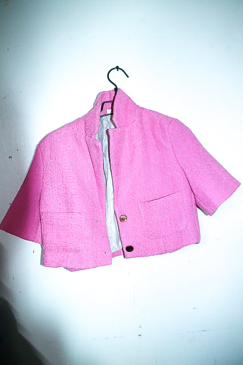 Vintage Zara women pink cropped blazer jacket in M|L20 W19|SKU 6650