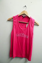 Vintage Pink active letter print tank top