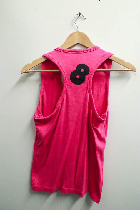 Vintage Pink active letter print tank top