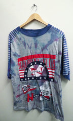 Vintage Nature club graphics blue mens tshirt