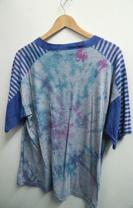 Vintage Nature club graphics blue mens tshirt