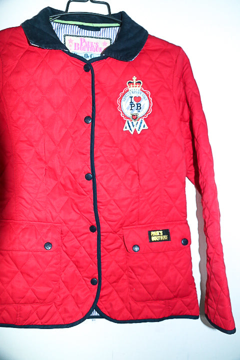 Vintage Paul's Boutique Womens Red Quilted Jacket in M|L28 W19|SKU 6651