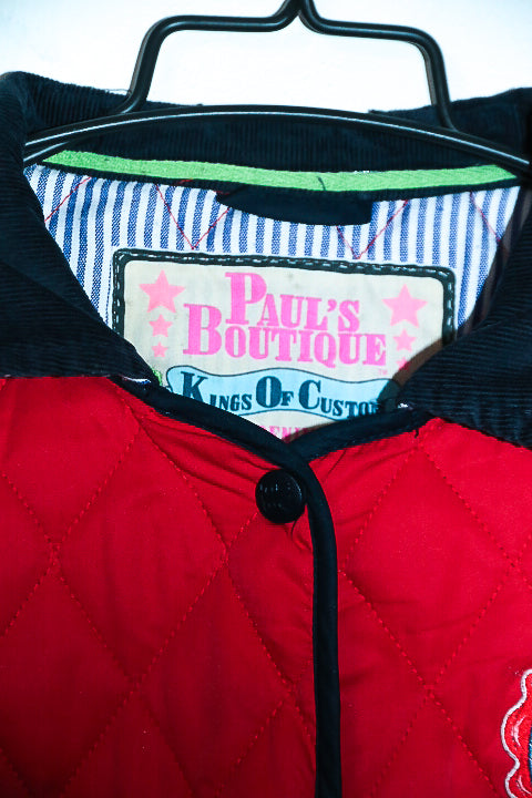 Vintage Paul's Boutique Womens Red Quilted Jacket in M|L28 W19|SKU 6651