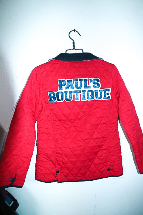 Vintage Paul's Boutique Womens Red Quilted Jacket in M|L28 W19|SKU 6651