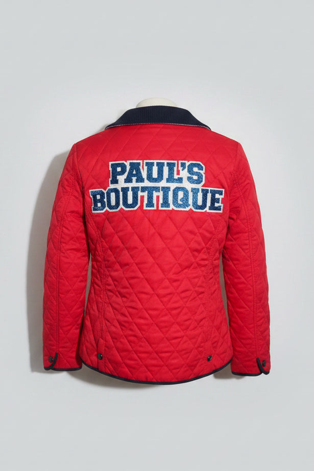 Vintage Paul's Boutique Womens Red Quilted Jacket in M|L28 W19|SKU 6651