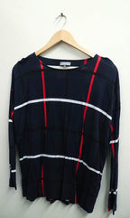 Vintage blue tommy hilfiger check large sweater