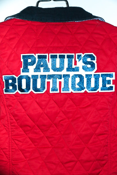 Vintage Paul's Boutique Womens Red Quilted Jacket in M|L28 W19|SKU 6651