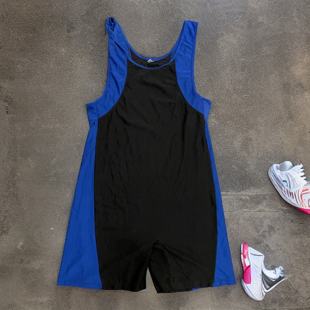 Black unisex sleeveless sport bodysuit