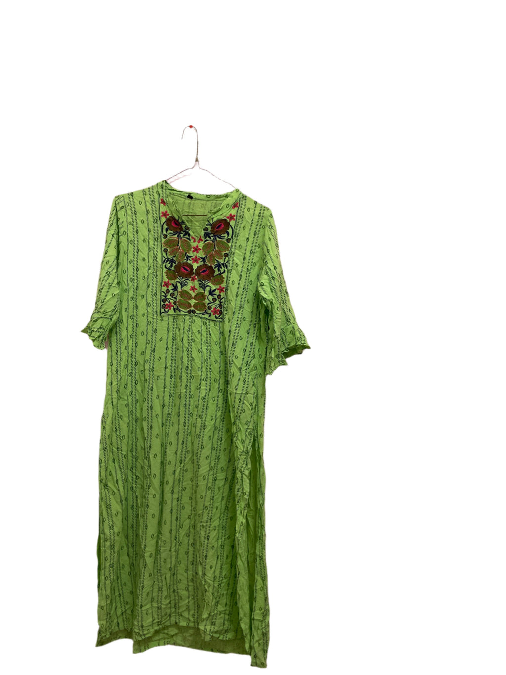 Rubynee Vintage y2k Asian stylish green kurtis dress