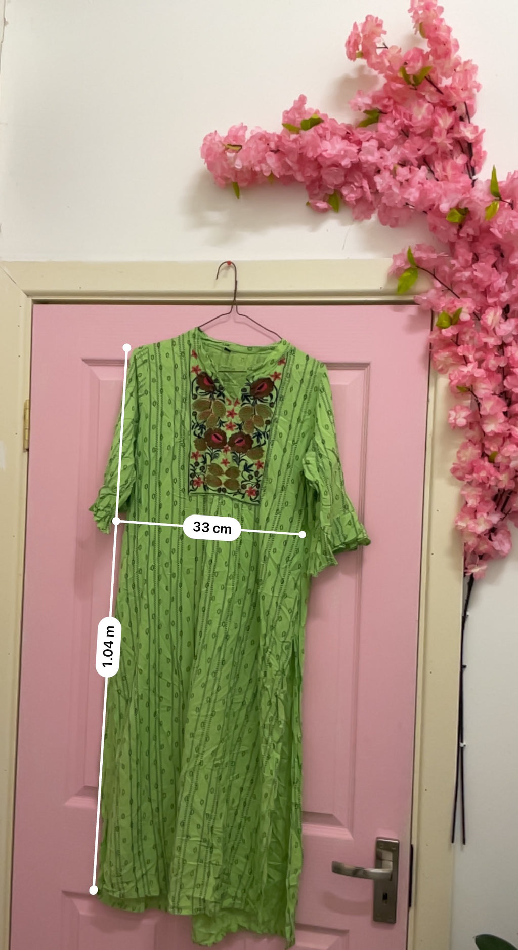 Rubynee Vintage y2k Asian stylish green kurtis dress