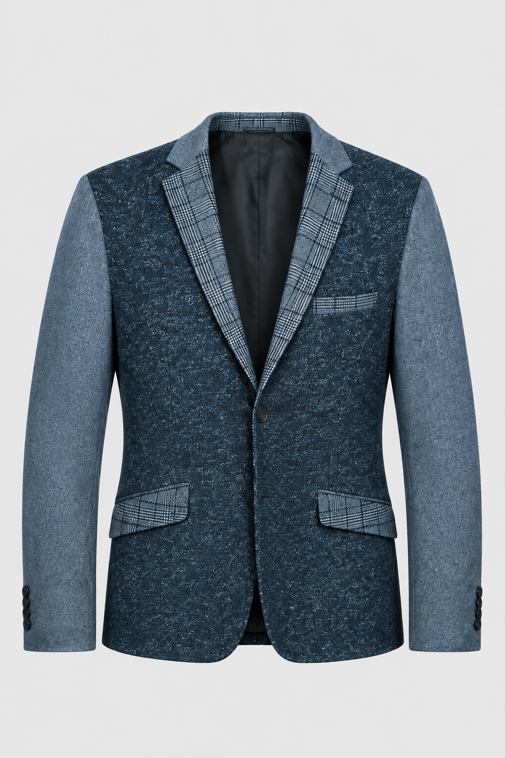 Vintage men Desigual grey tweed check casual fitted blazer in L|L34 W22|SKU 6653