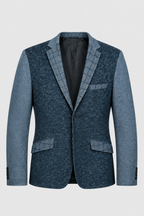 Vintage men Desigual grey tweed check casual fitted blazer in L|L34 W22|SKU 6653