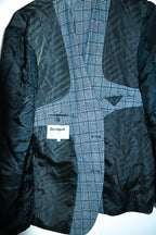 Vintage men Desigual grey tweed check casual fitted blazer in L|L34 W22|SKU 6653