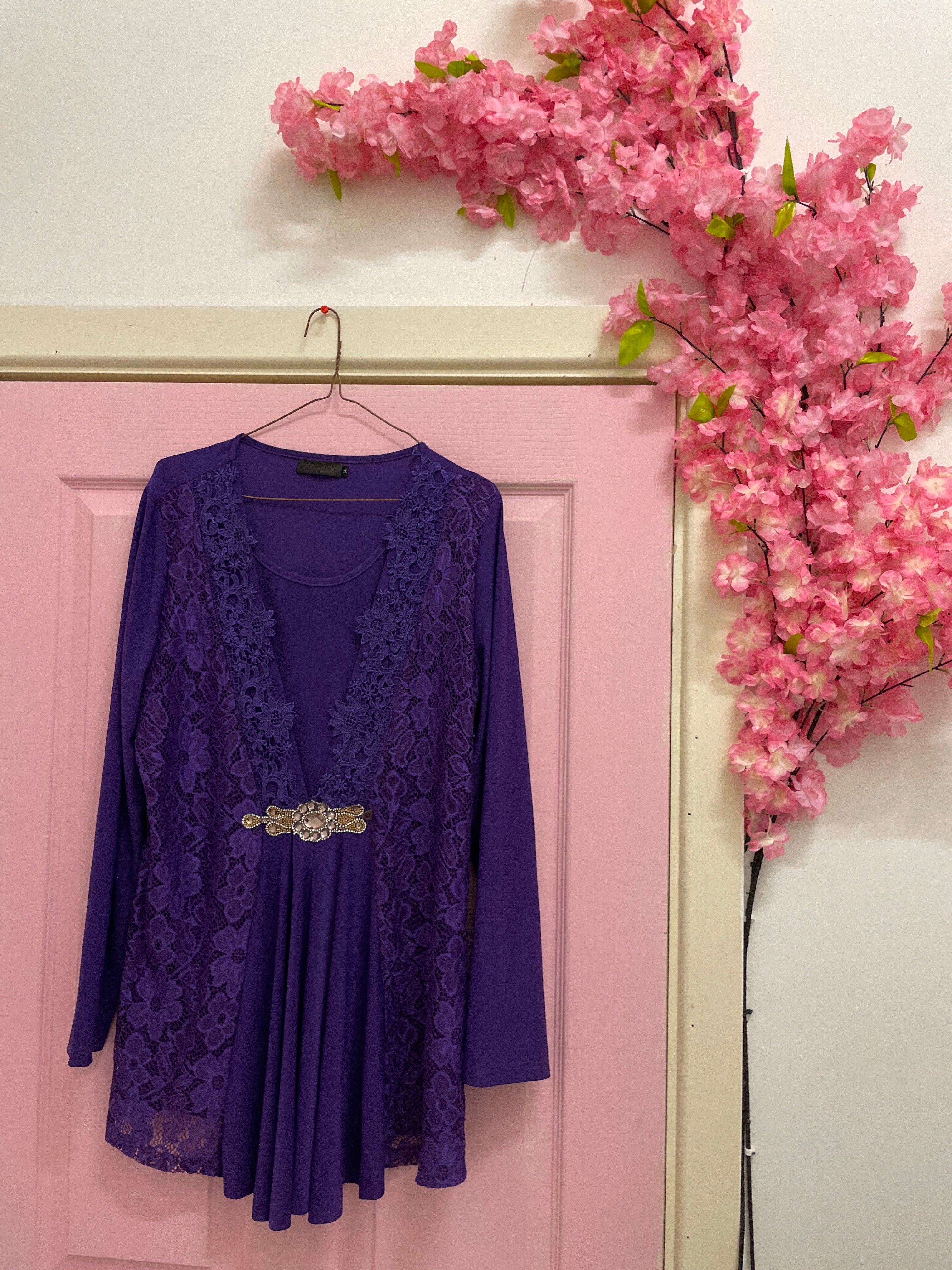 Rubynee Vintage y2k mini lace purple dress
