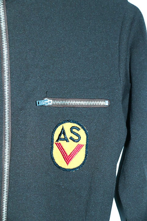 Vintage women 70s ASV Germany Zipper Army NVA Trainer Jacket Brown in M|L26W17|SKU 6656