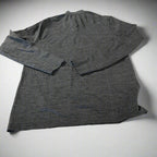 Men's  grey Half Zip Running Pullover Soft Black Stripe L 30 W 19 in size L  SKU 5314