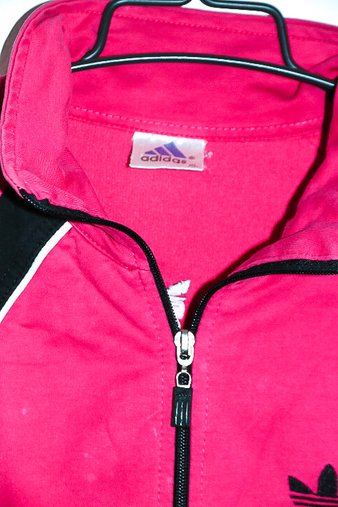 Vintage women Adidas Thermo red windbreaker zipper jacket in M|L25 W18|SKU 6659