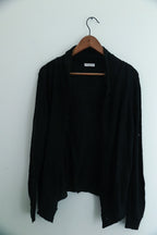 Vintage Black womens open front cardigan