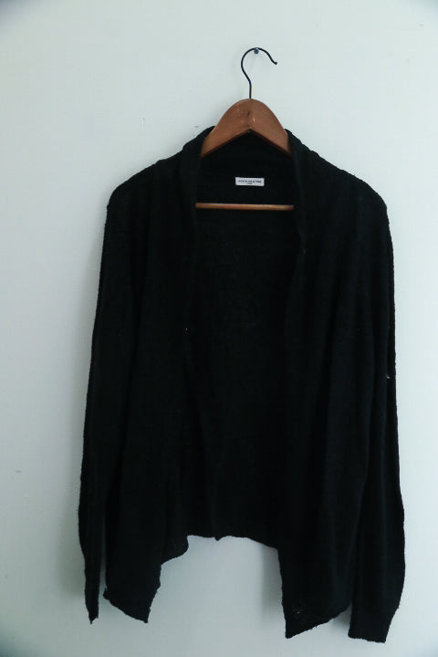 Vintage Black womens open front cardigan