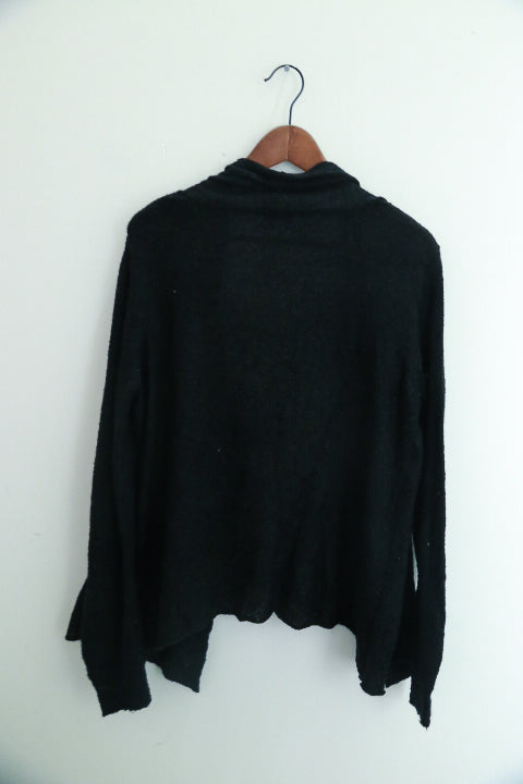 Vintage Black womens open front cardigan