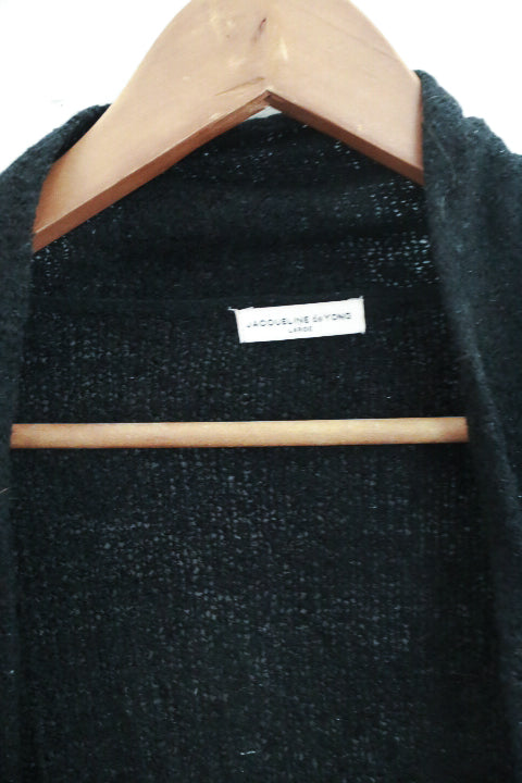 Vintage Black womens open front cardigan